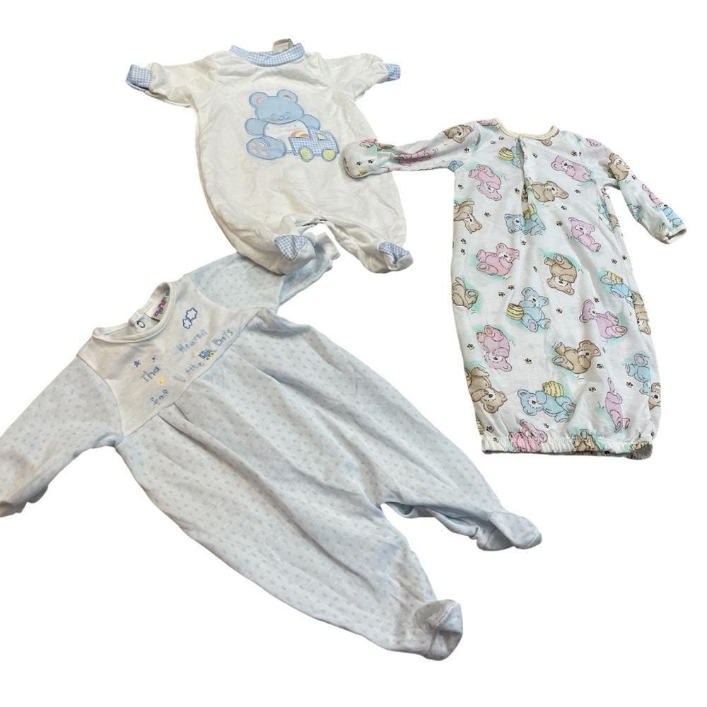 Vintage Baby Boy Bundle of 3 pieces Alexis Little Me Carter’s sleepwear